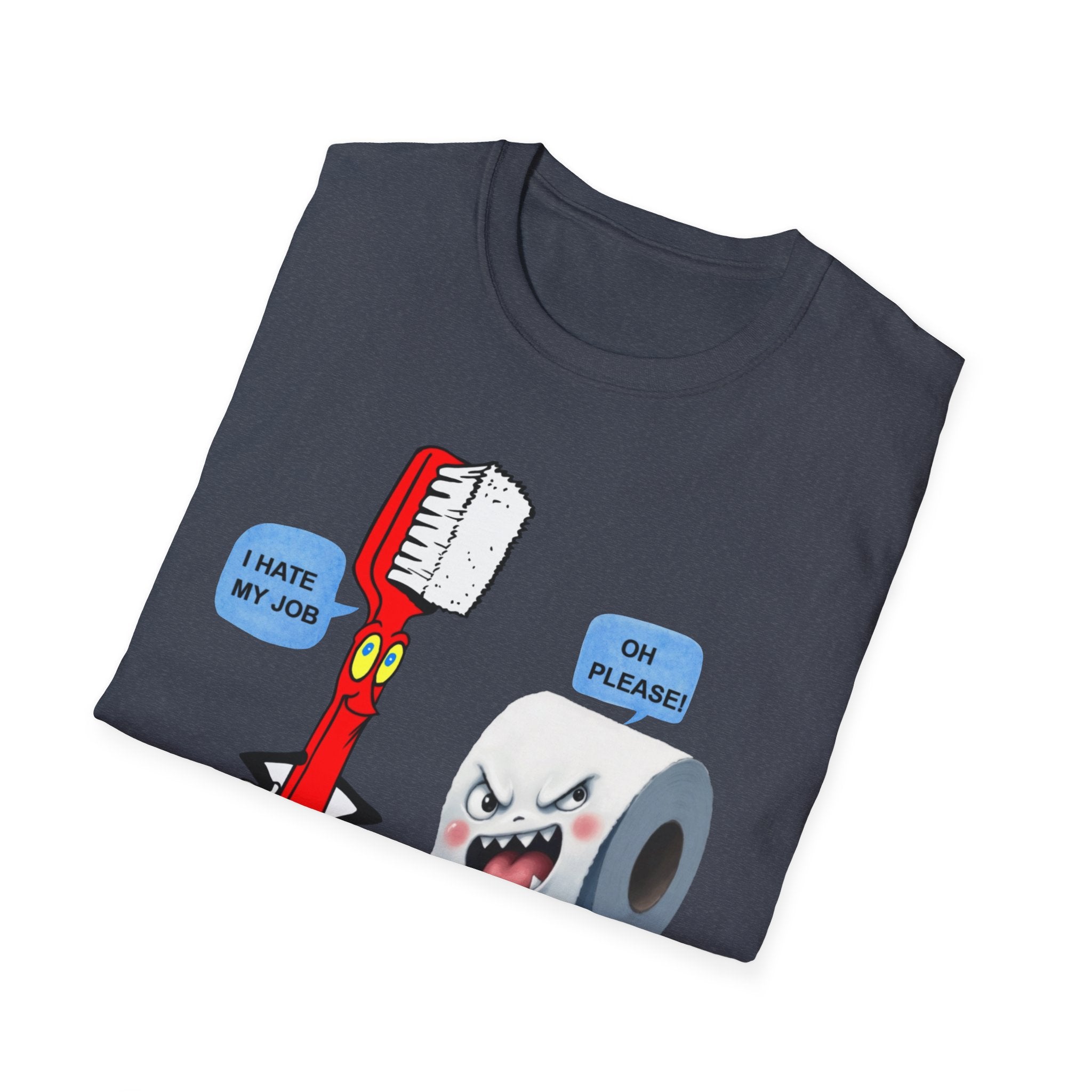 I Hate My Job, Funny Toothbrush T-Shirt, Quirky Humor Tee for Dental Lovers, Ideal Gift for Birthdays, Halloween, Cleaning Enthusiasts