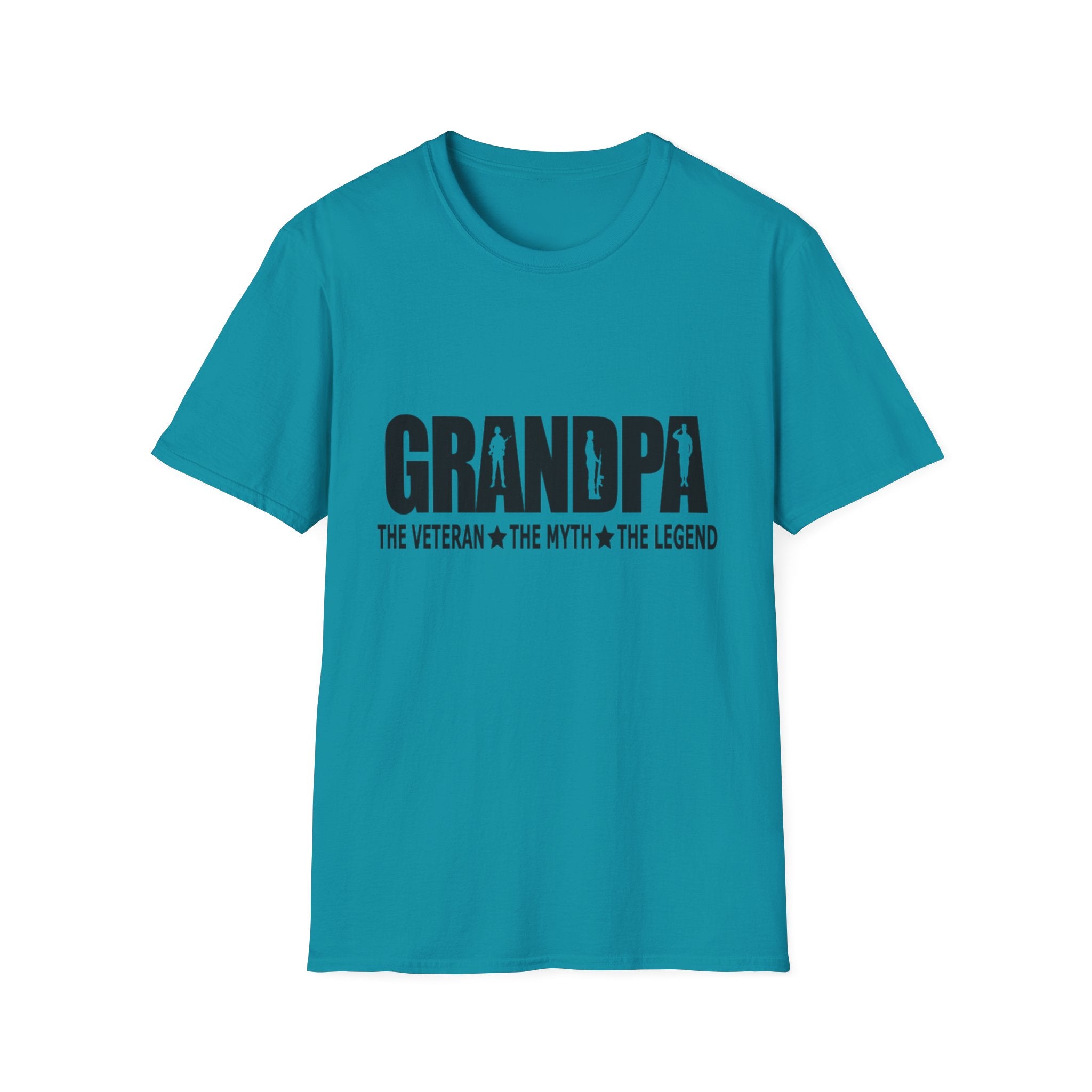 Grandpa The Veteran Myth Legend T-Shirt | Gift for Father's Day, Birthday, Casual Wear, Grandparent's Day, Softstyle Tee