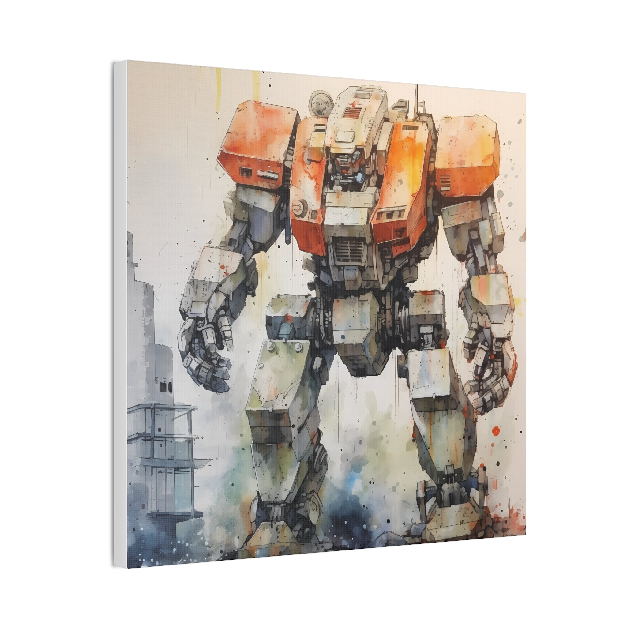 Mecha Wall Art Canvas, Robot Art Print, Geek Decor, Sci-Fi Wall Art, Gift for Gamers, Unique Home Decor