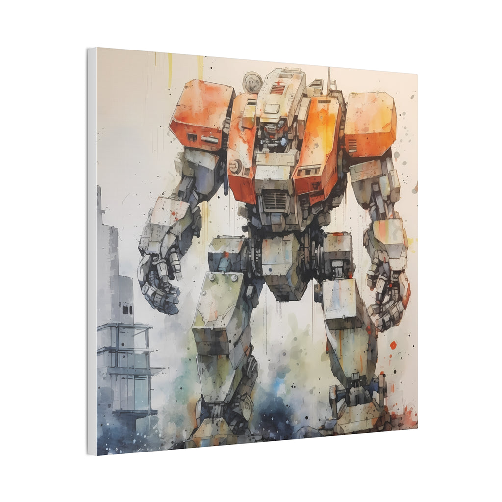 Mecha Wall Art Canvas, Robot Art Print, Geek Decor, Sci-Fi Wall Art, Gift for Gamers, Unique Home Decor
