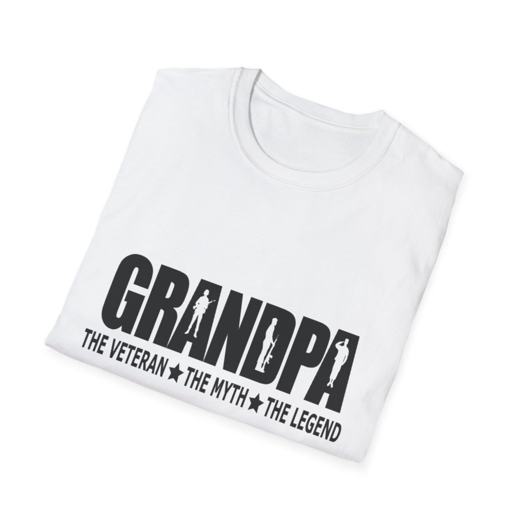 Grandpa The Veteran Myth Legend T-Shirt | Gift for Father's Day, Birthday, Casual Wear, Grandparent's Day, Softstyle Tee