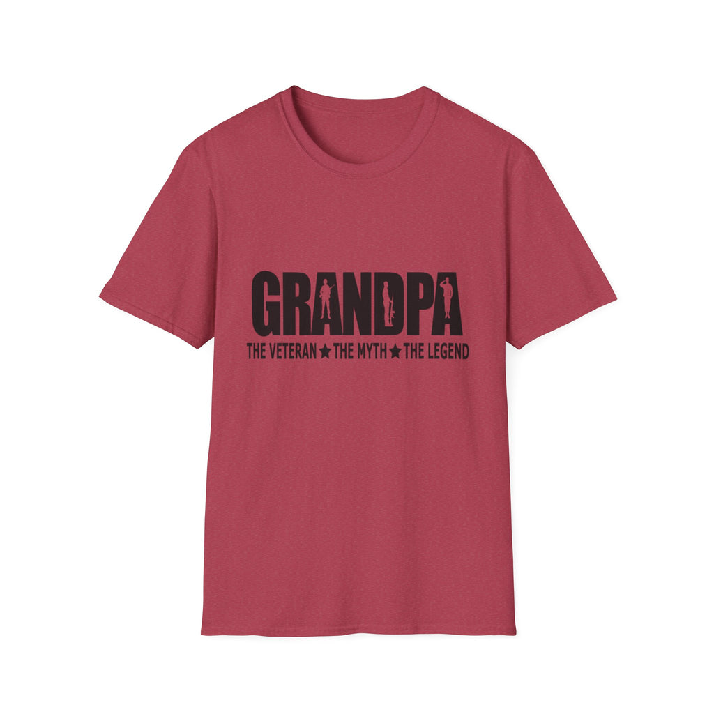 Grandpa The Veteran Myth Legend T-Shirt | Gift for Father's Day, Birthday, Casual Wear, Grandparent's Day, Softstyle Tee