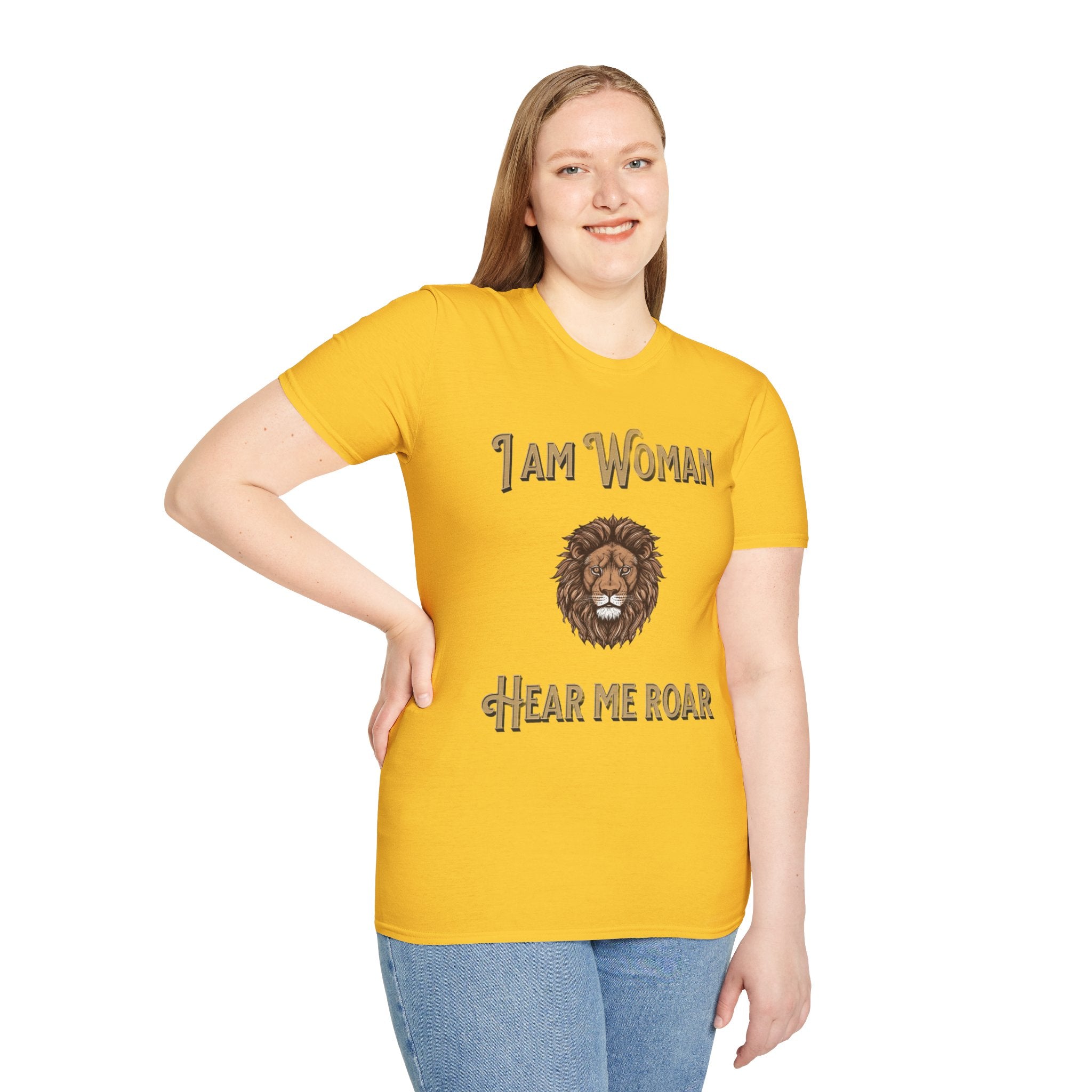 Empowering Women's T-Shirt: I Am Woman, Hear Me Roar | Feminist Apparel, Gift for Her, Motivational Tee, Casual Wear, Women's Rights