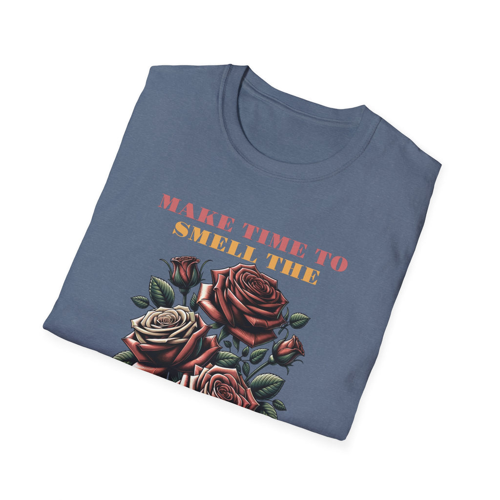 Vintage Floral T-Shirt, Make Time to Smell the Roses Tee, Gift for Plant Lovers, Unisex Gift, Nature Lover Shirt, Eco-Friendly Apparel