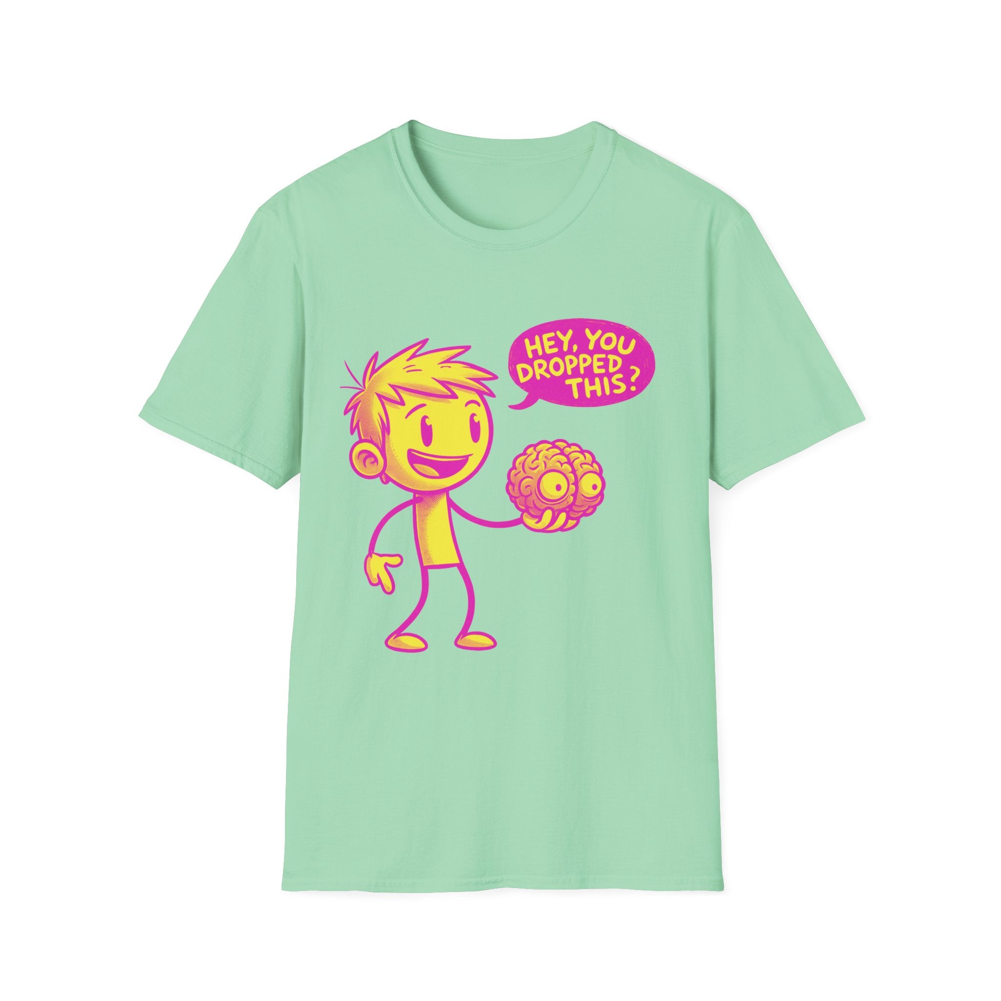 Hey, You Dropped This Brain T-Shirt — Cute Retro Cartoon Graphic Tee