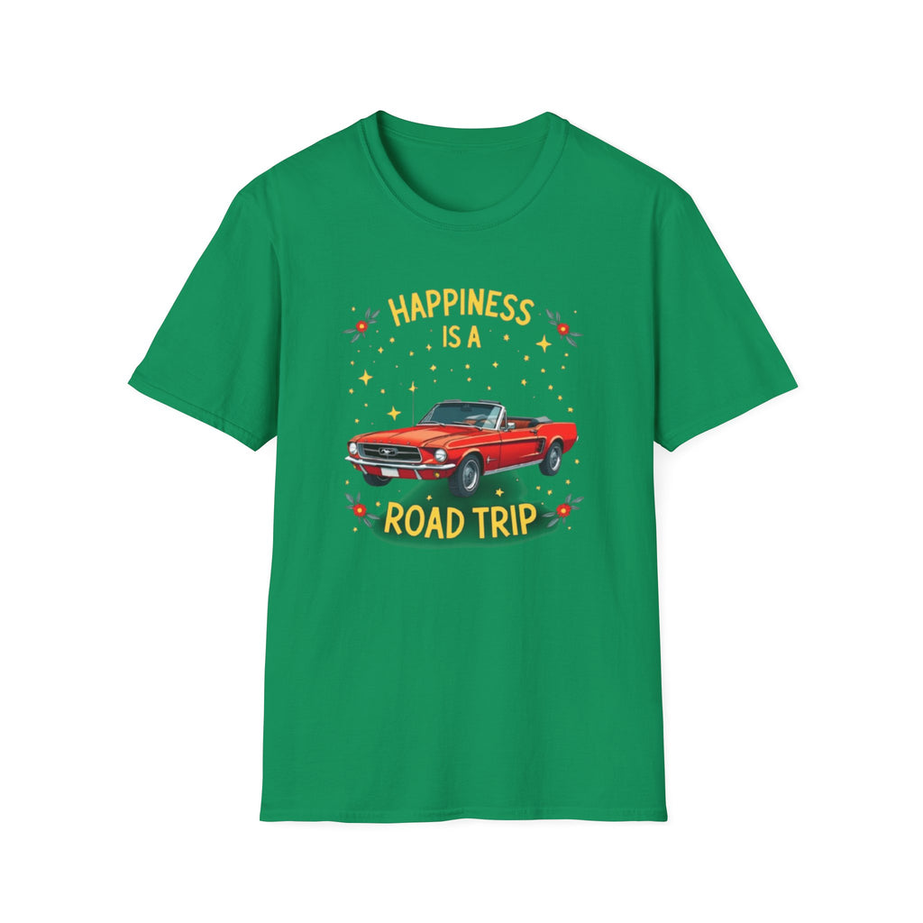 Retro Road Trip Unisex Softstyle T-Shirt - Happiness is a Road Trip Tee, Summer Adventure Shirt, Car Lovers Gift, Vacation Wear, [...]