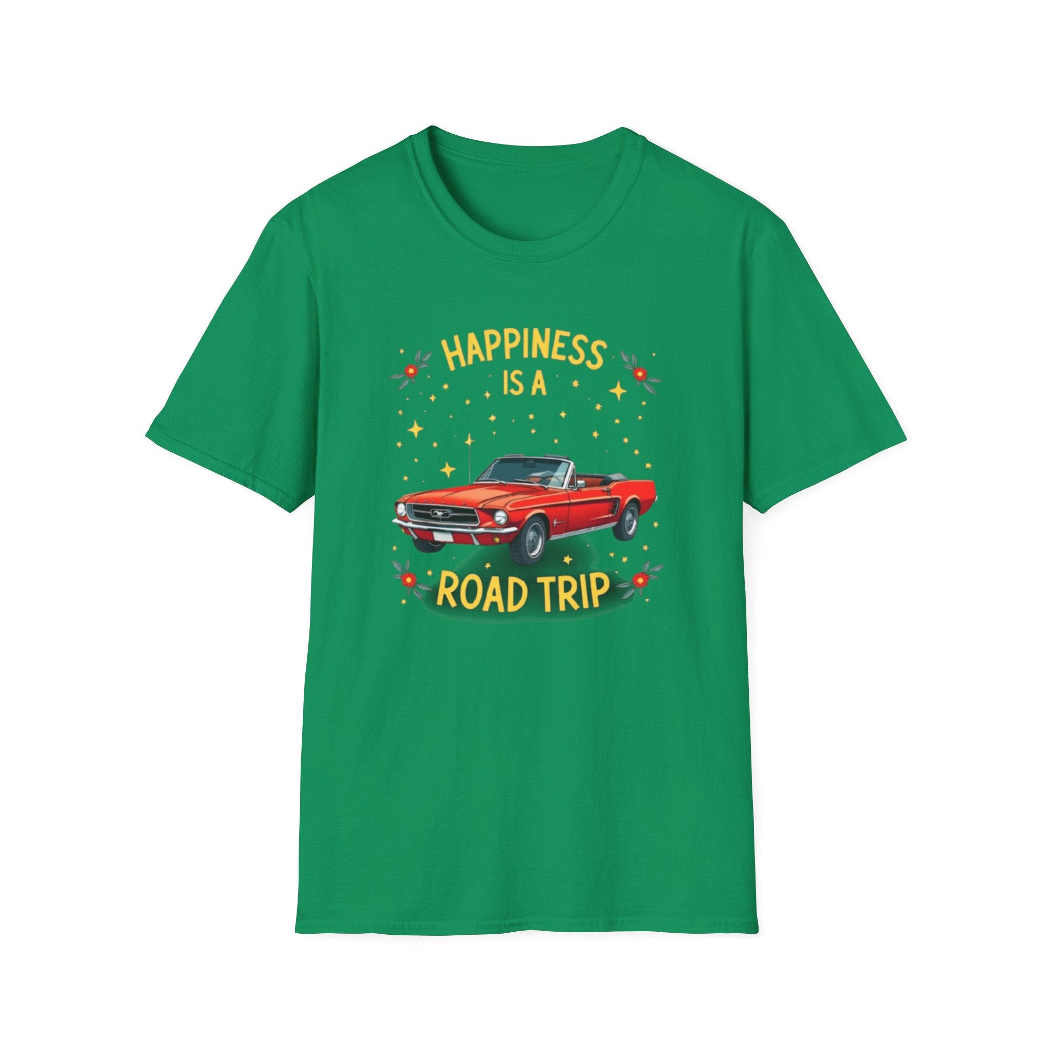 Retro Road Trip Unisex Softstyle T-Shirt - Happiness is a Road Trip Tee, Summer Adventure Shirt, Car Lovers Gift, Vacation Wear, [...]