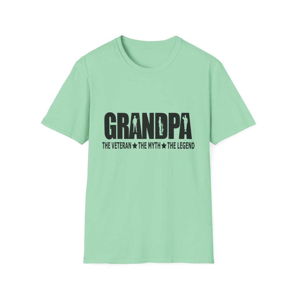 Grandpa The Veteran Myth Legend T-Shirt | Gift for Father's Day, Birthday, Casual Wear, Grandparent's Day, Softstyle Tee