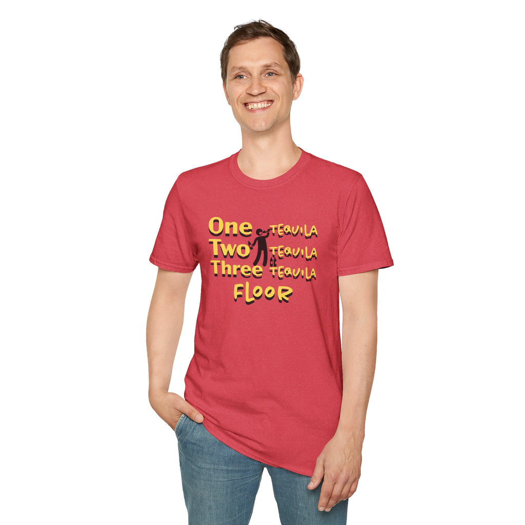 One Two Three Floor T-Shirt - Funny Dance/Workout Graphic Tee