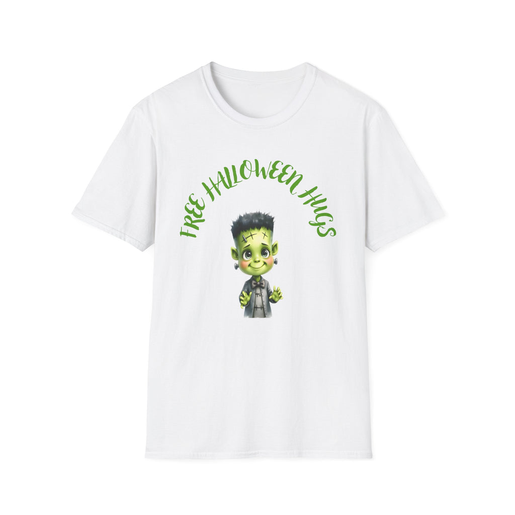 Halloween T-Shirt, Cute Frankenstein Design, Festive Apparel, Gifts for Kids & Adults, Spooky Season Outfit, Unisex Softstyle Tee
