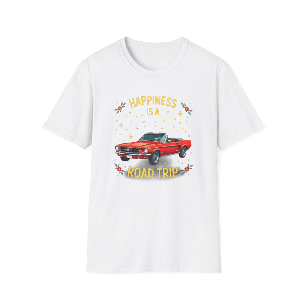 Retro Road Trip Unisex Softstyle T-Shirt - Happiness is a Road Trip Tee, Summer Adventure Shirt, Car Lovers Gift, Vacation Wear, [...]