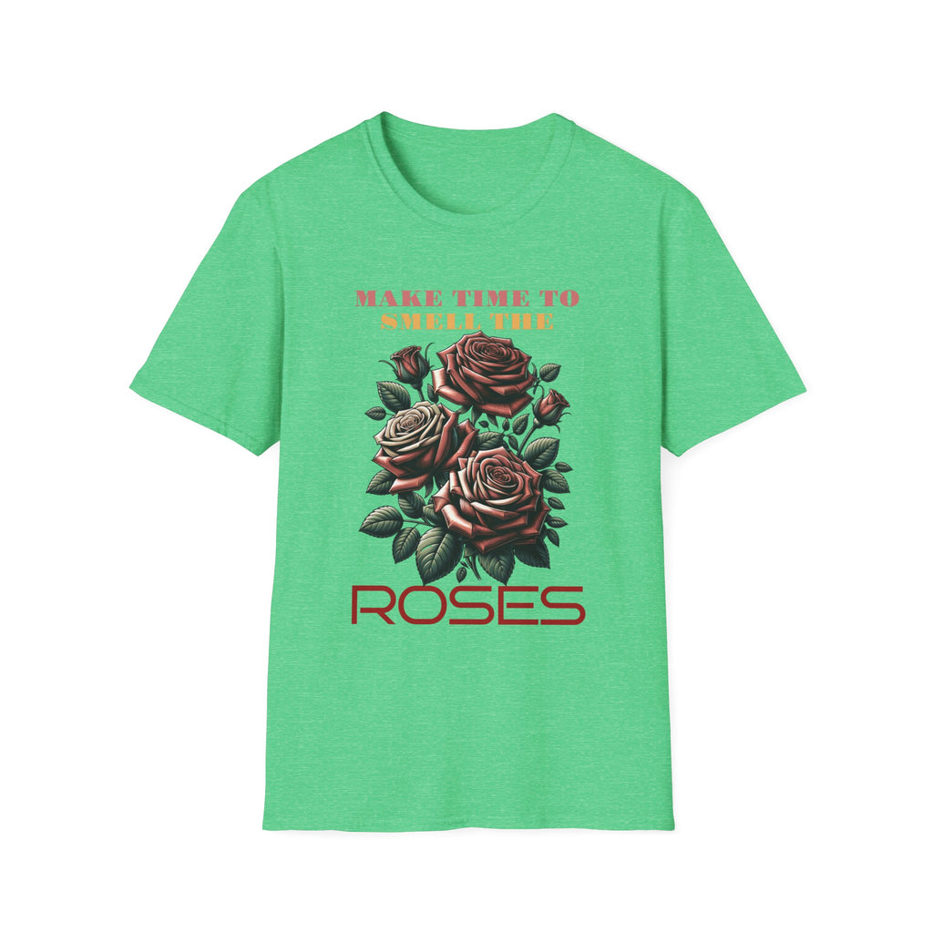Vintage Floral T-Shirt, Make Time to Smell the Roses Tee, Gift for Plant Lovers, Unisex Gift, Nature Lover Shirt, Eco-Friendly Apparel