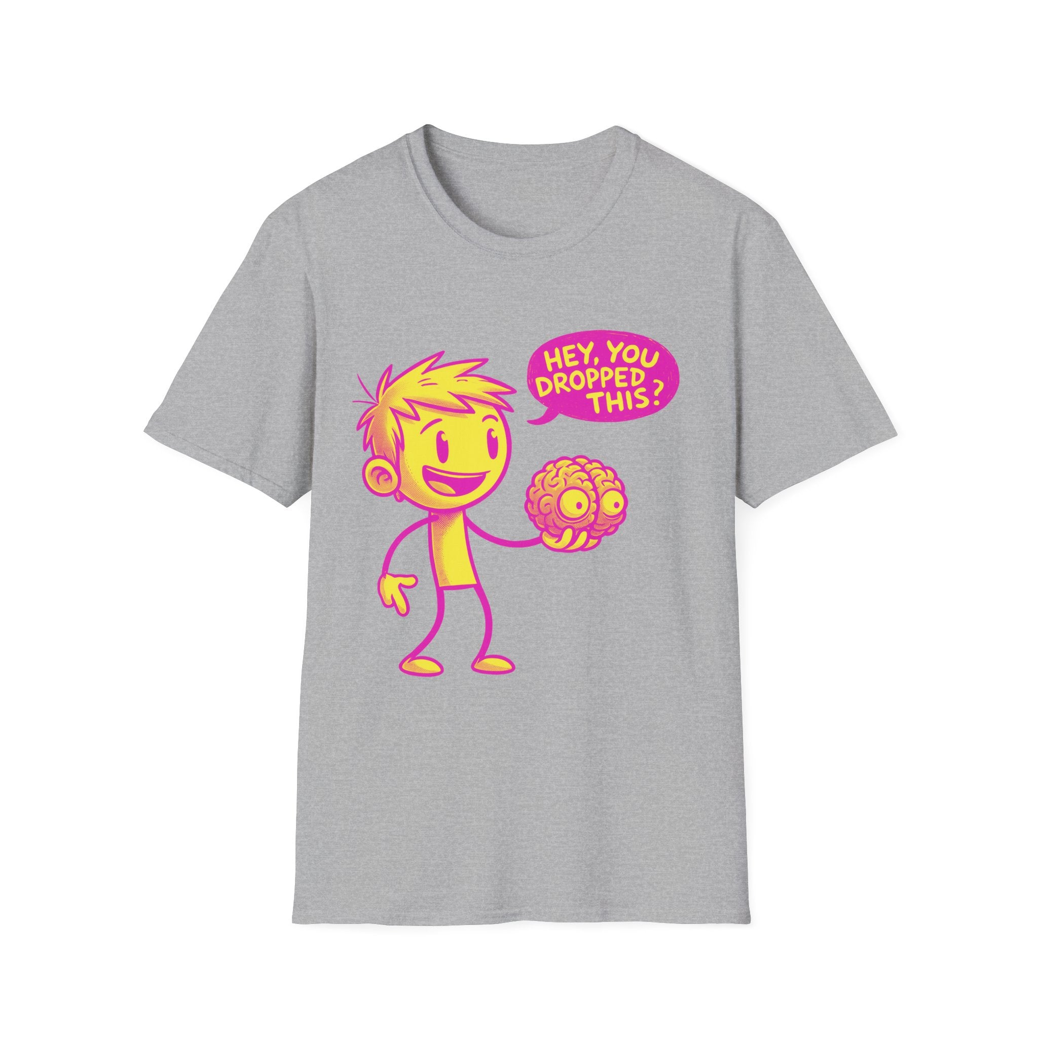 Hey, You Dropped This Brain T-Shirt — Cute Retro Cartoon Graphic Tee