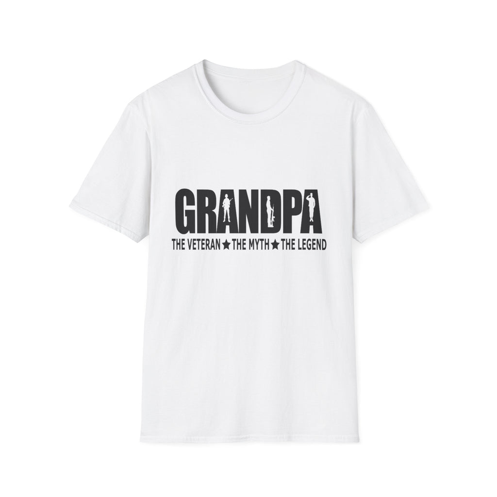 Grandpa The Veteran Myth Legend T-Shirt | Gift for Father's Day, Birthday, Casual Wear, Grandparent's Day, Softstyle Tee