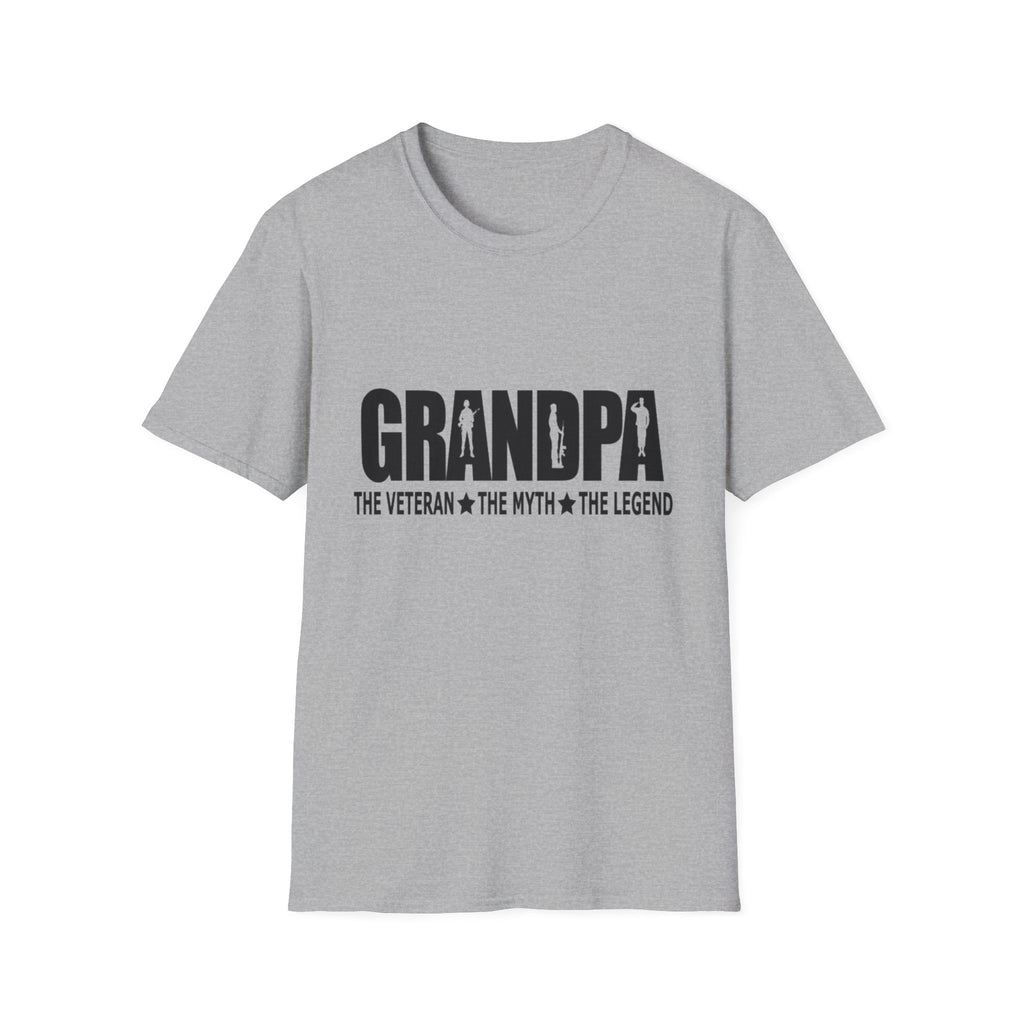 Grandpa The Veteran Myth Legend T-Shirt | Gift for Father's Day, Birthday, Casual Wear, Grandparent's Day, Softstyle Tee