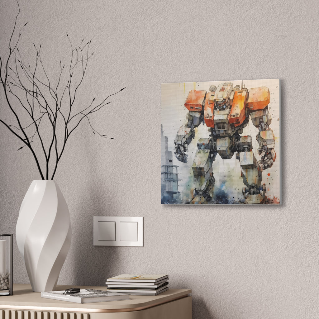 Mecha Wall Art Canvas, Robot Art Print, Geek Decor, Sci-Fi Wall Art, Gift for Gamers, Unique Home Decor