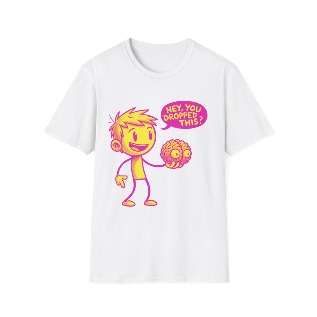 Hey, You Dropped This Brain T-Shirt — Cute Retro Cartoon Graphic Tee