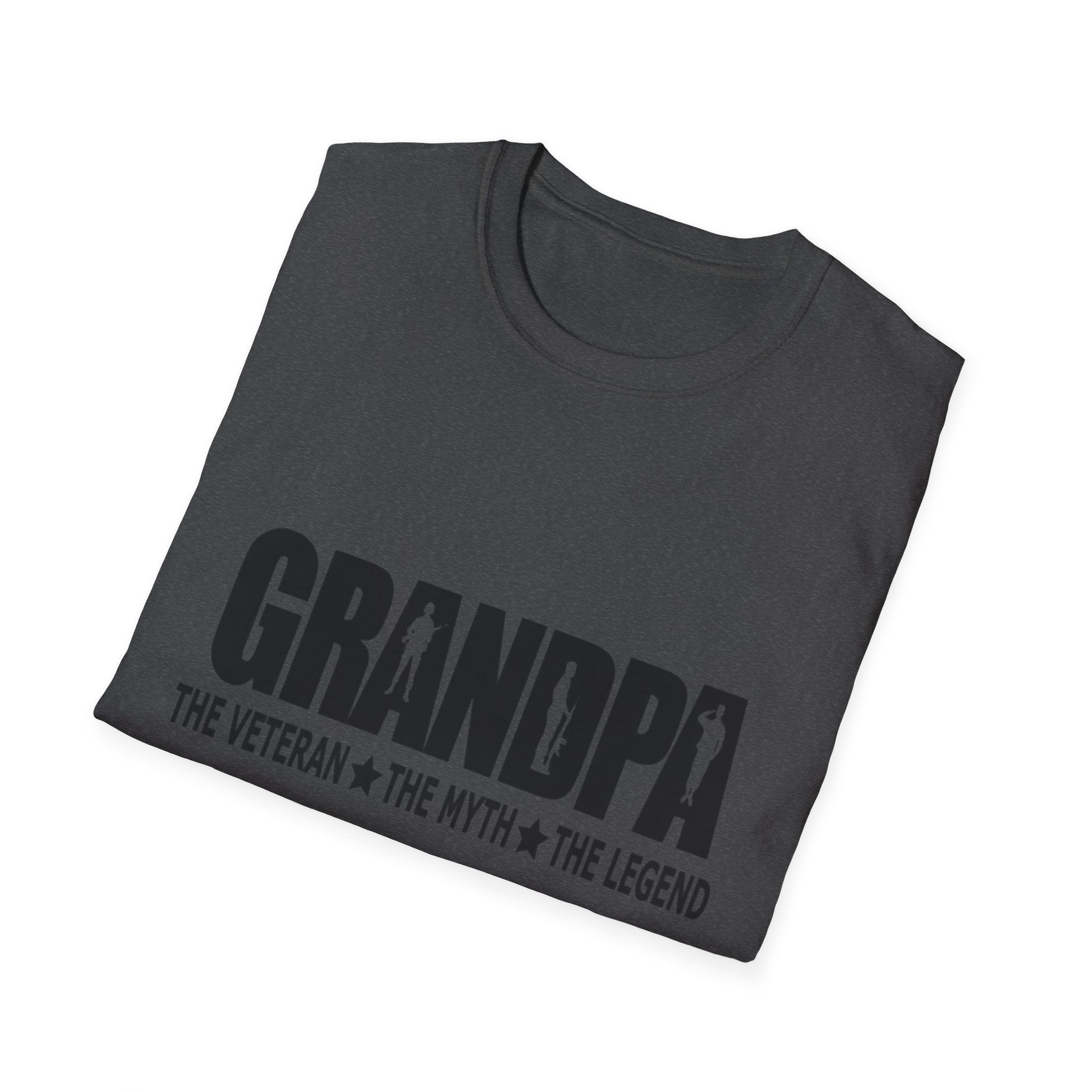Grandpa The Veteran Myth Legend T-Shirt | Gift for Father's Day, Birthday, Casual Wear, Grandparent's Day, Softstyle Tee
