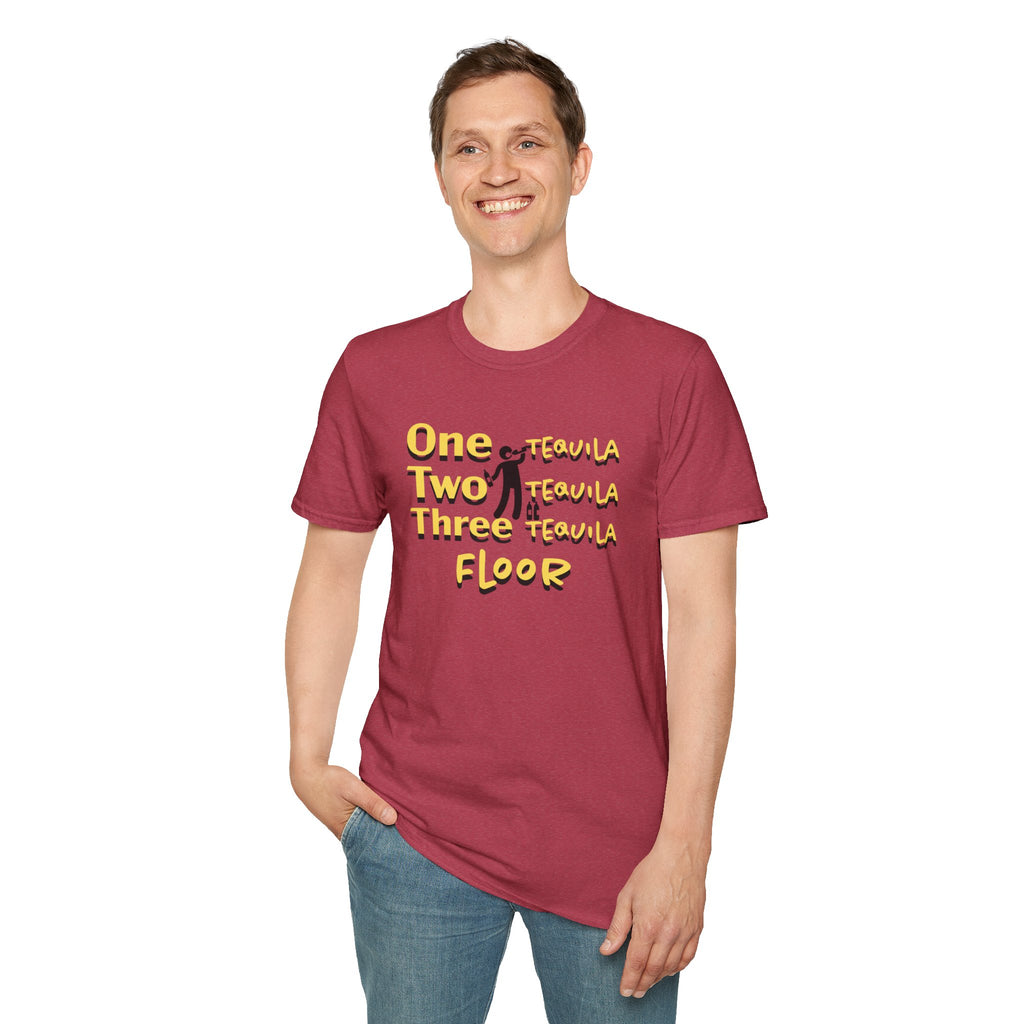 One Two Three Floor T-Shirt - Funny Dance/Workout Graphic Tee