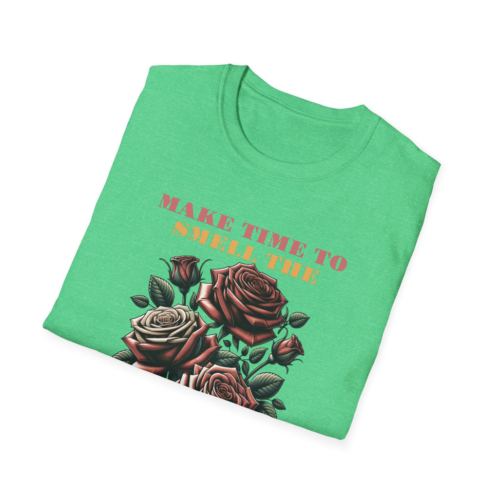 Vintage Floral T-Shirt, Make Time to Smell the Roses Tee, Gift for Plant Lovers, Unisex Gift, Nature Lover Shirt, Eco-Friendly Apparel