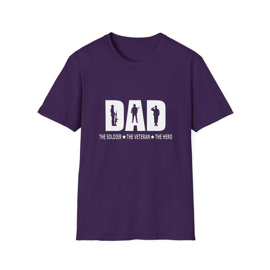 Dad Hero Unisex T-Shirt, Softstyle Apparel for Father's Day, Veteran Recognition, Family Events, Casual Wear