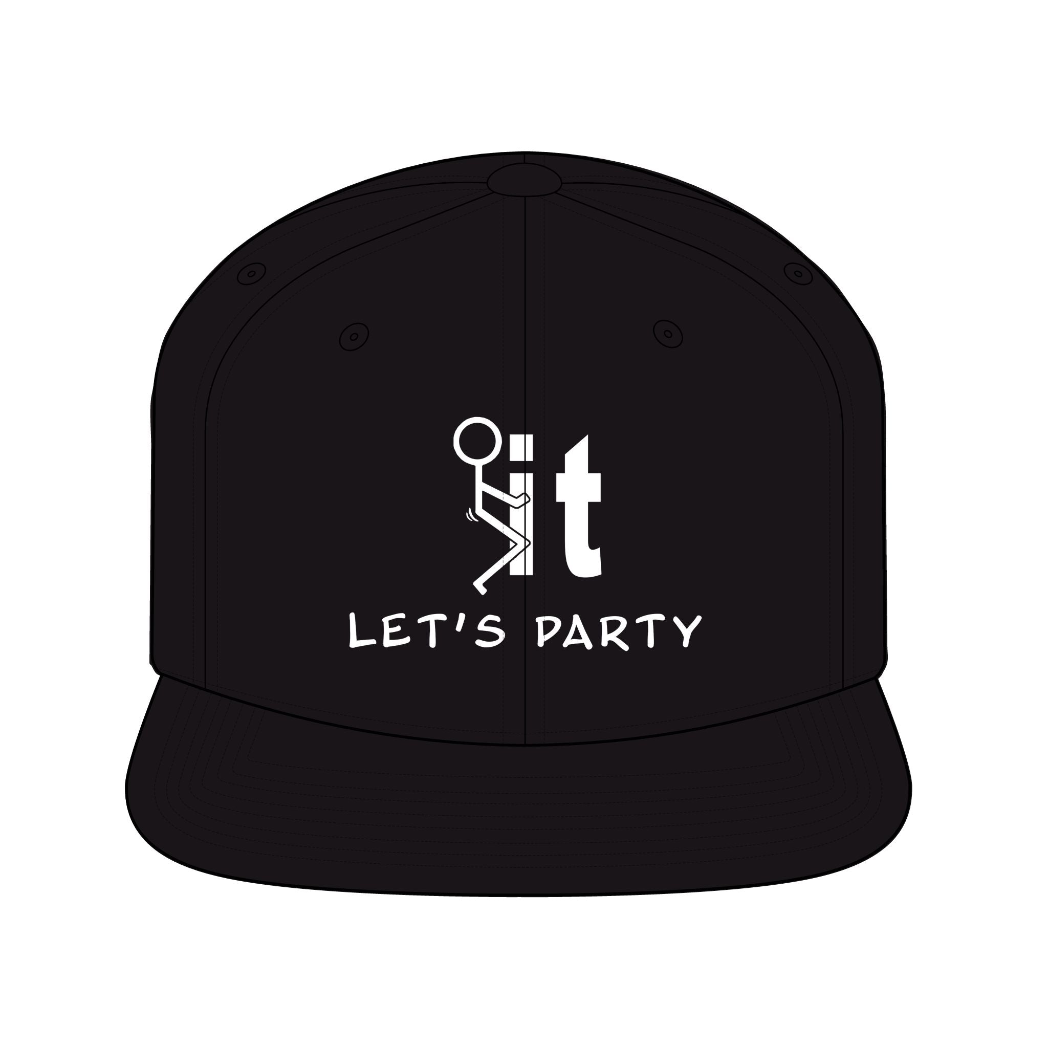 Let's Party Unisex Snapback Hat, Fun Party Hat, Gift for Friends, Summer Festival Accessory, Cool Casual Cap