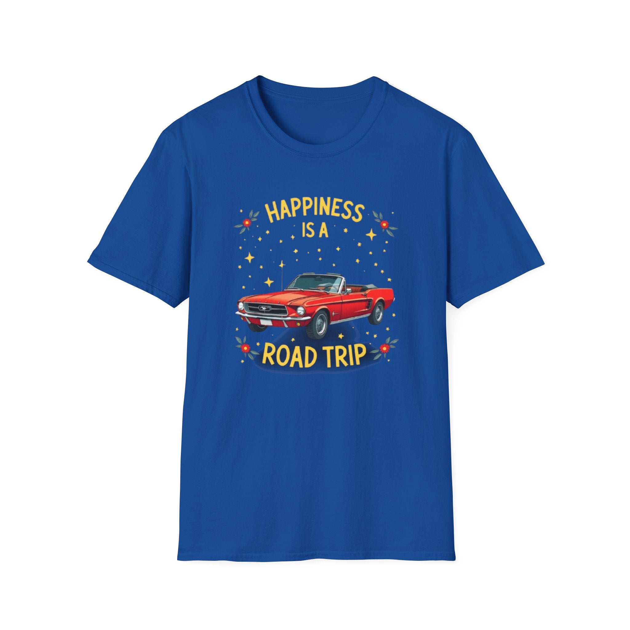 Retro Road Trip Unisex Softstyle T-Shirt - Happiness is a Road Trip Tee, Summer Adventure Shirt, Car Lovers Gift, Vacation Wear, [...]