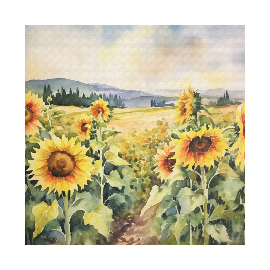 Golden Serenity Canvas Art Print, Wall Decor, Home Decoration, Gift for Nature Lovers, Floral Artwork, Boho Style