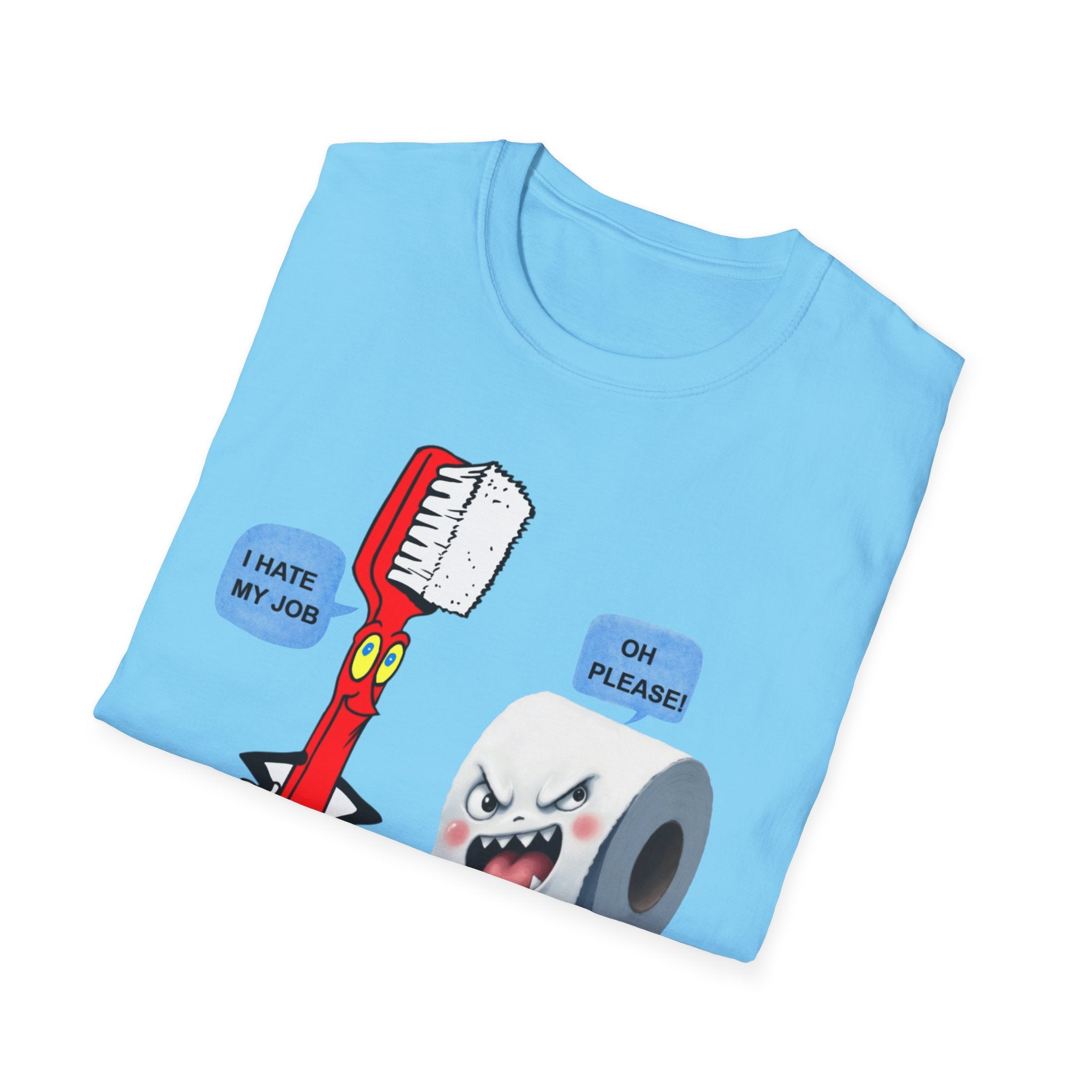 I Hate My Job, Funny Toothbrush T-Shirt, Quirky Humor Tee for Dental Lovers, Ideal Gift for Birthdays, Halloween, Cleaning Enthusiasts
