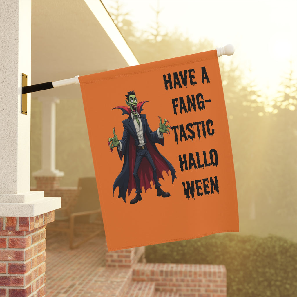 Halloween Garden Banner, Spooky House Decoration, Outdoor Flag, Haunted Yard Decor, Fang-tastic Halloween Sign