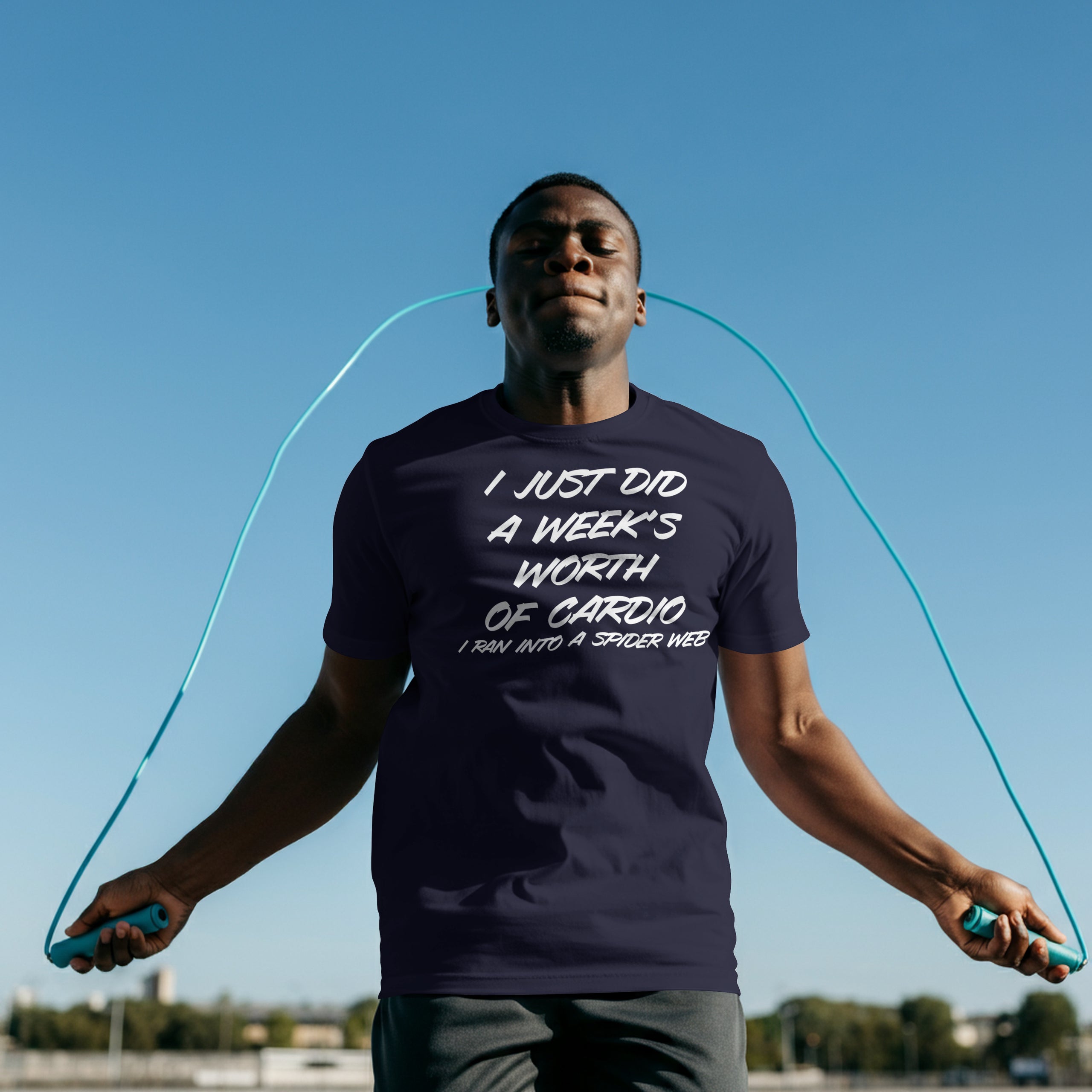 Funny Workout Unisex Softstyle T-Shirt - Spider Web Humor