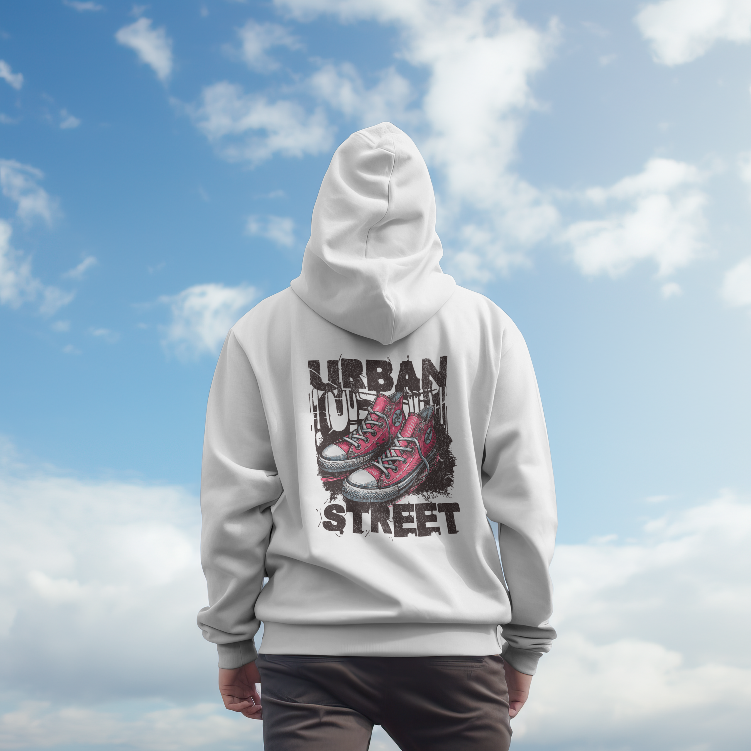 Urban Street Style Hoodie - Unisex Heavy Blend Sweatshirt with Graphic Design