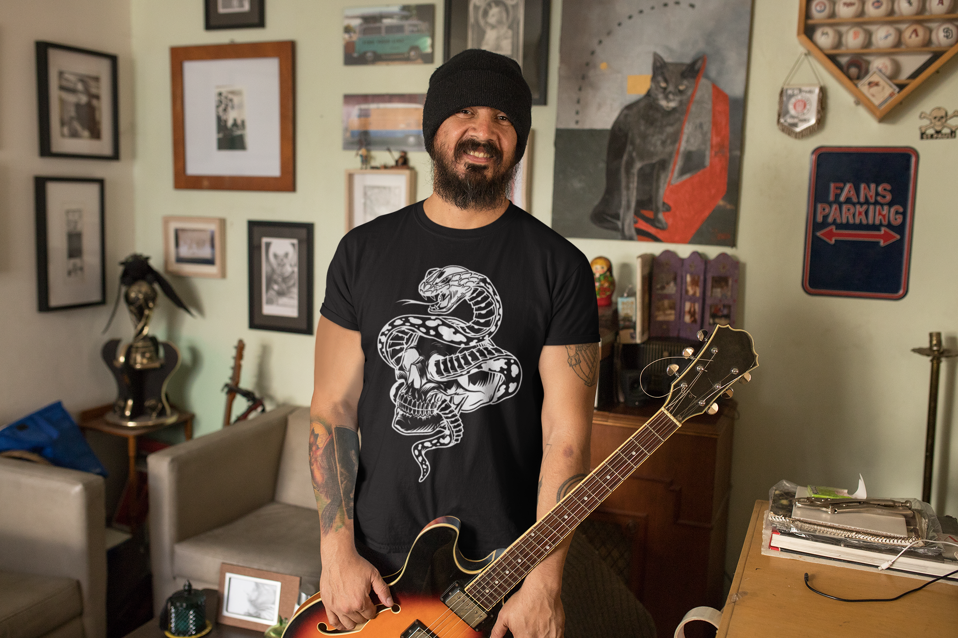 Snake and Skull Unisex Graphic T-Shirt