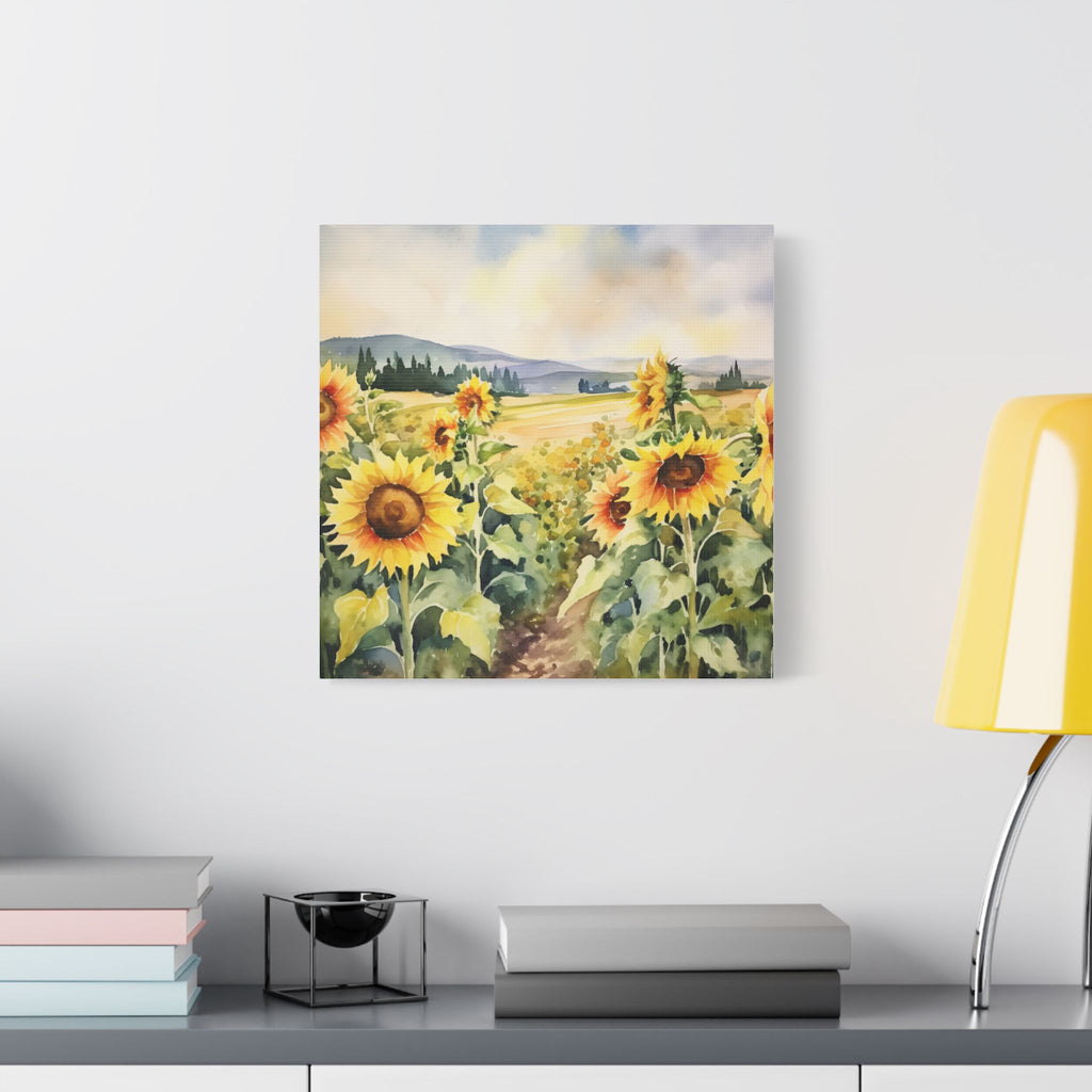 Golden Serenity Canvas Art Print, Wall Decor, Home Decoration, Gift for Nature Lovers, Floral Artwork, Boho Style