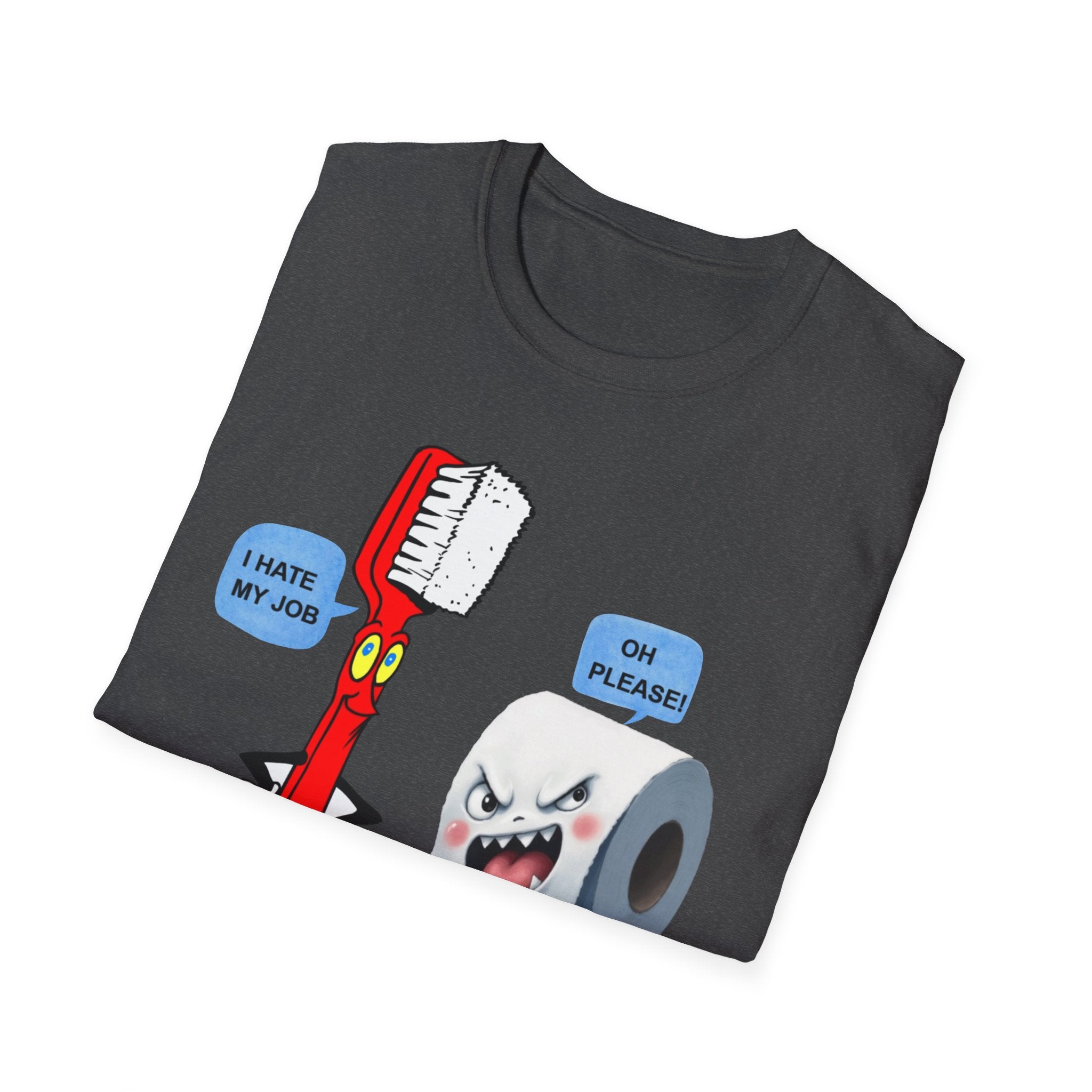 I Hate My Job, Funny Toothbrush T-Shirt, Quirky Humor Tee for Dental Lovers, Ideal Gift for Birthdays, Halloween, Cleaning Enthusiasts