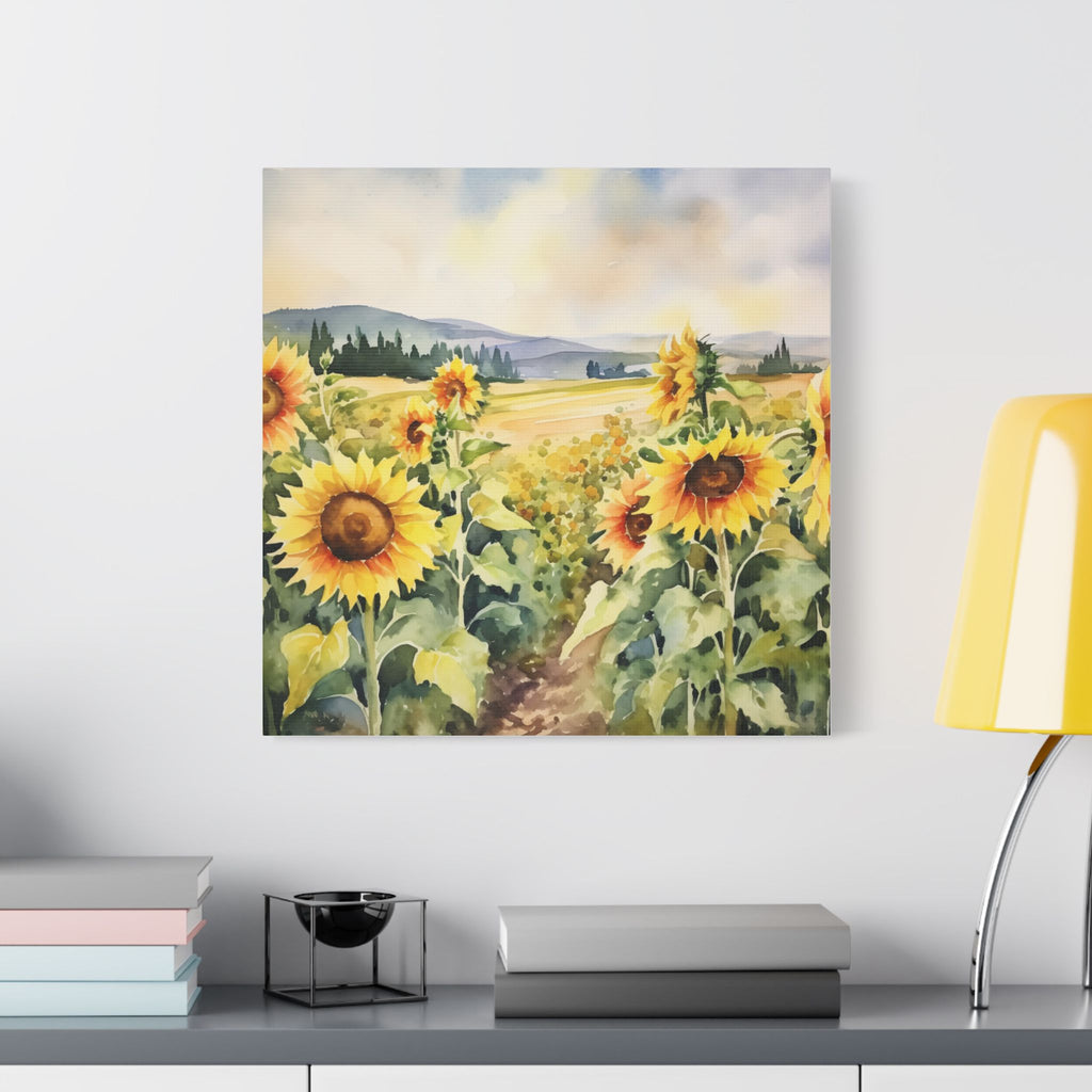 Golden Serenity Canvas Art Print, Wall Decor, Home Decoration, Gift for Nature Lovers, Floral Artwork, Boho Style