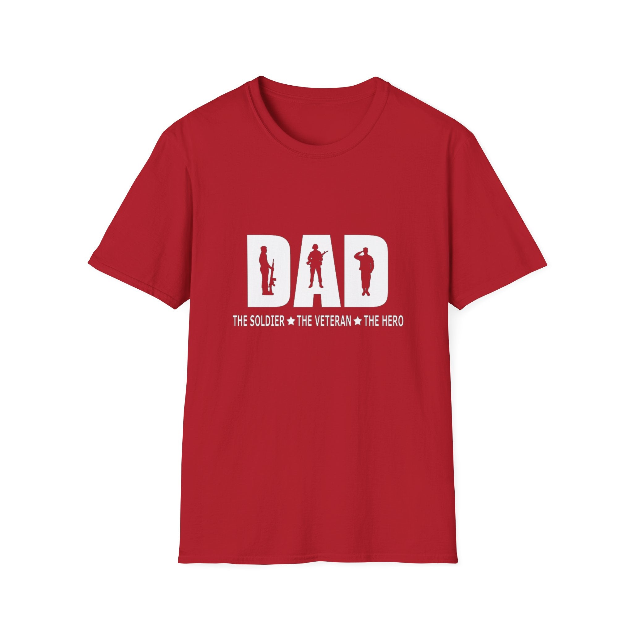 Dad Hero Unisex T-Shirt, Softstyle Apparel for Father's Day, Veteran Recognition, Family Events, Casual Wear
