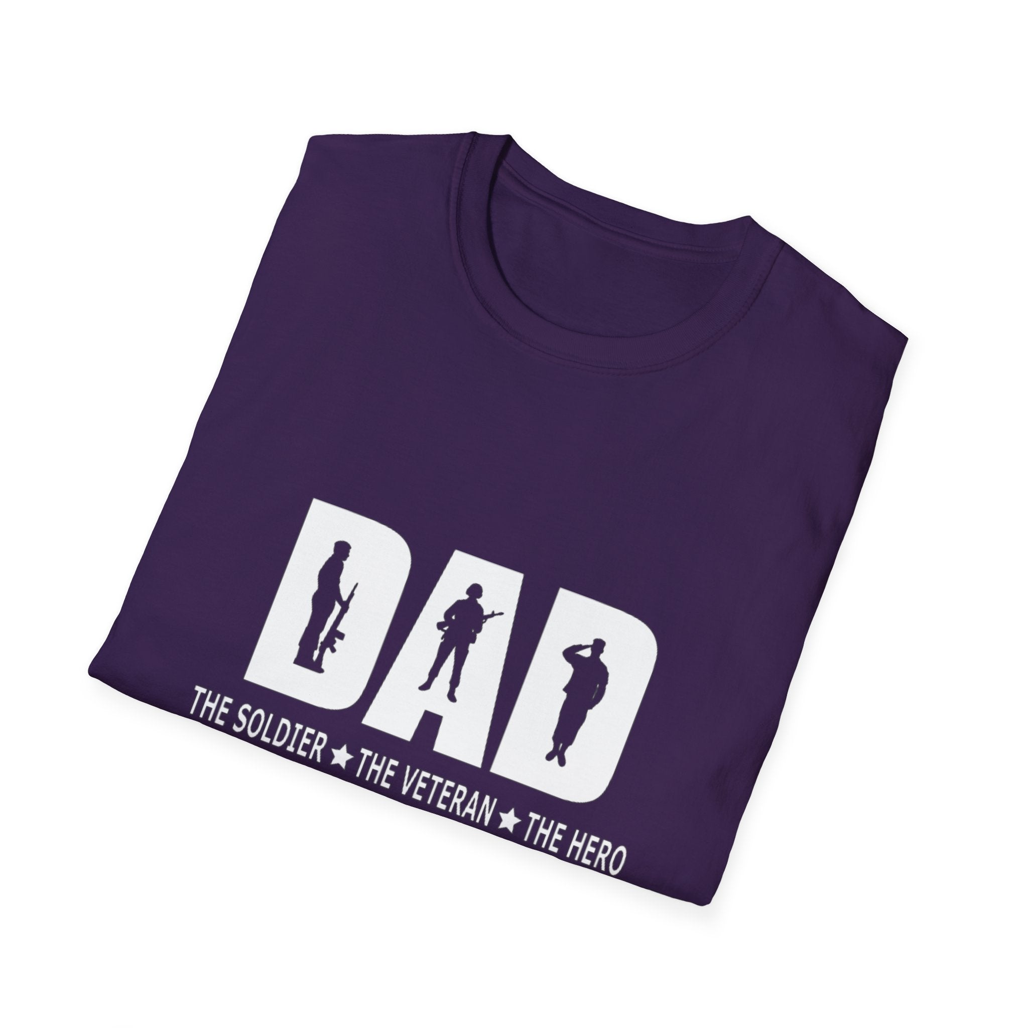 Dad Hero Unisex T-Shirt, Softstyle Apparel for Father's Day, Veteran Recognition, Family Events, Casual Wear