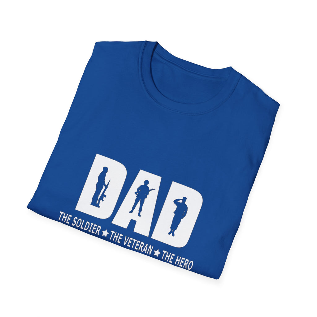 Dad Hero Unisex T-Shirt, Softstyle Apparel for Father's Day, Veteran Recognition, Family Events, Casual Wear
