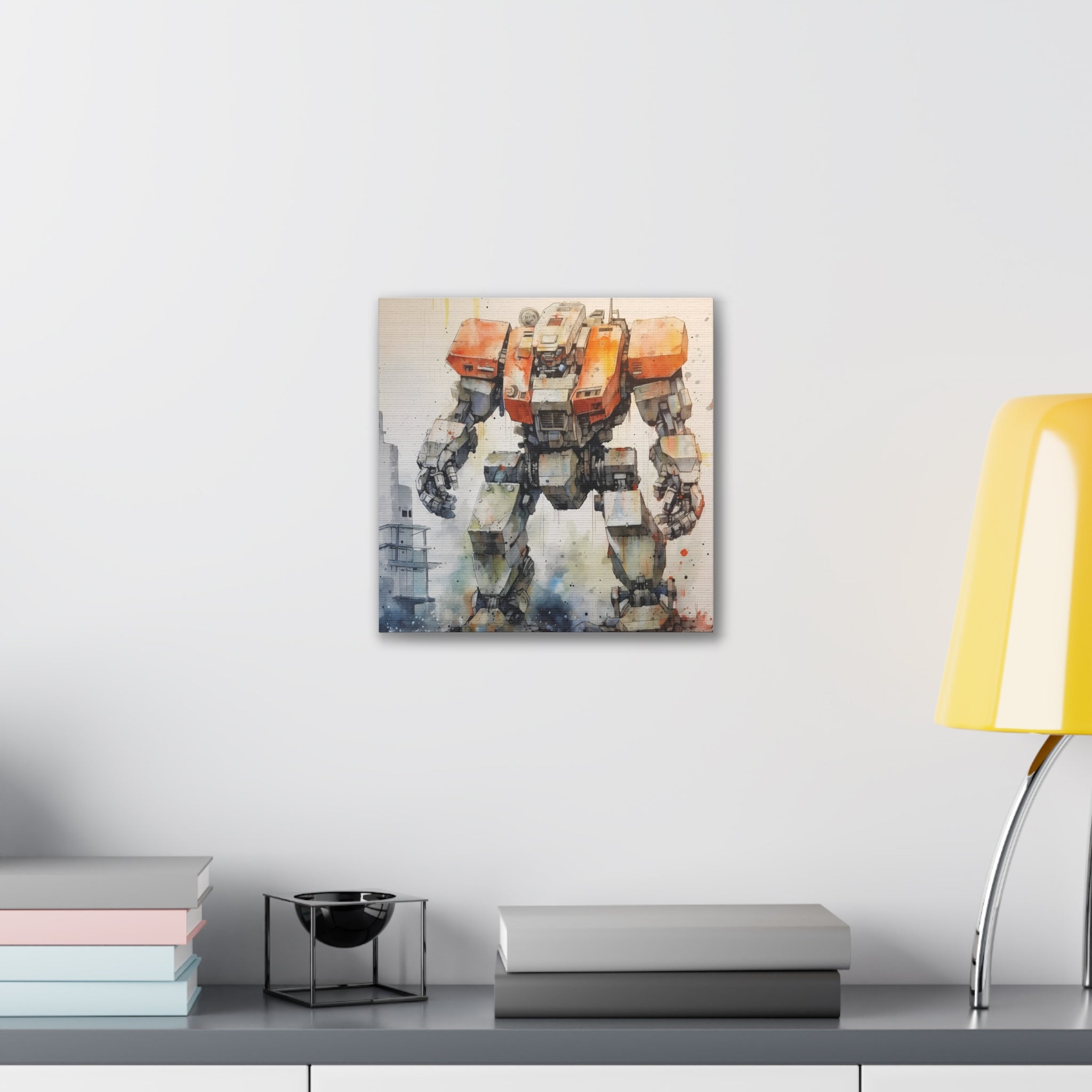 Mecha Wall Art Canvas, Robot Art Print, Geek Decor, Sci-Fi Wall Art, Gift for Gamers, Unique Home Decor