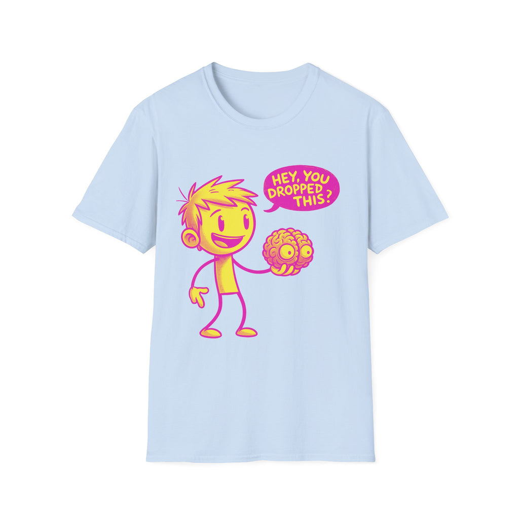 Hey, You Dropped This Brain T-Shirt — Cute Retro Cartoon Graphic Tee