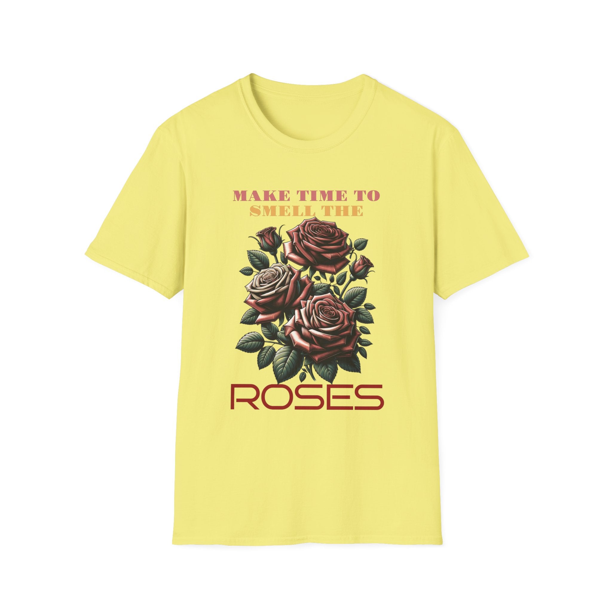 Vintage Floral T-Shirt, Make Time to Smell the Roses Tee, Gift for Plant Lovers, Unisex Gift, Nature Lover Shirt, Eco-Friendly Apparel
