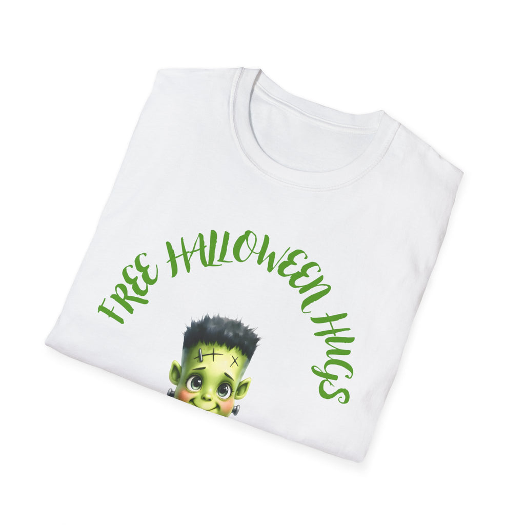 Halloween T-Shirt, Cute Frankenstein Design, Festive Apparel, Gifts for Kids & Adults, Spooky Season Outfit, Unisex Softstyle Tee