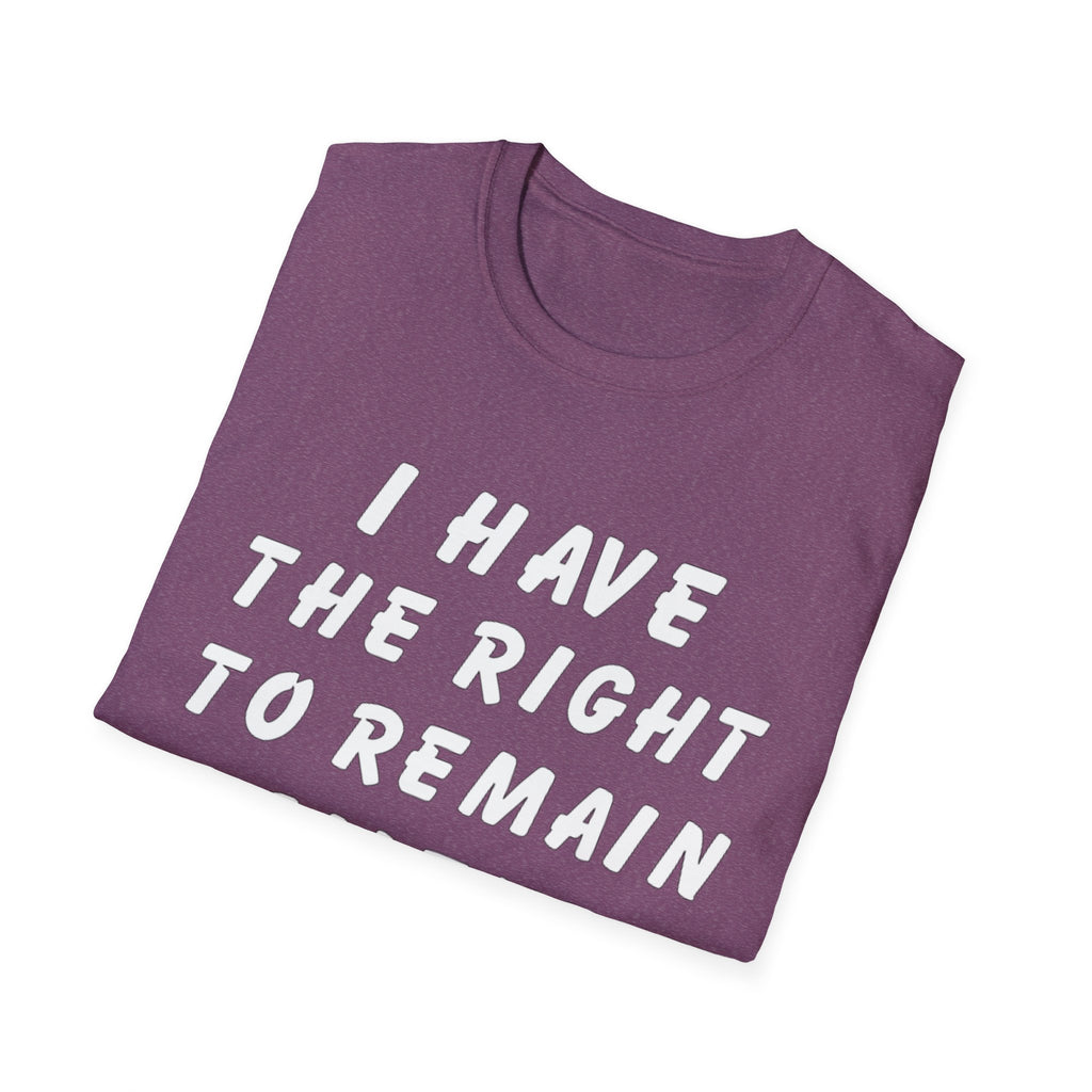 I Have The Right to Remain Silent T-Shirt, Humorous Tee, Statement Shirt, Gift for Friends, Unisex Casual Wear, Quirky Graphic Tee
