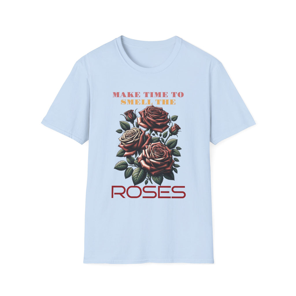 Vintage Floral T-Shirt, Make Time to Smell the Roses Tee, Gift for Plant Lovers, Unisex Gift, Nature Lover Shirt, Eco-Friendly Apparel