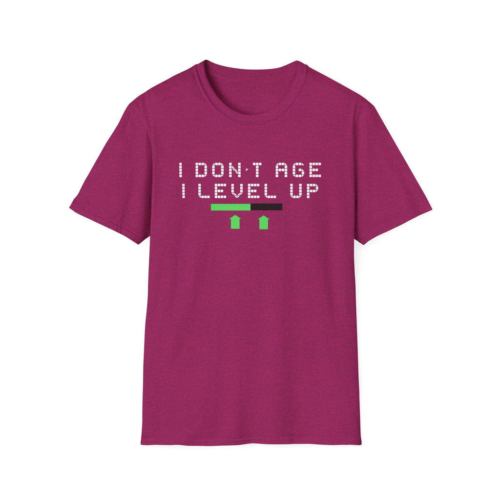 I Don't Age, I Level Up Unisex T-Shirt, Gaming Shirt, Birthday Gift, Casual Tee, Retro Style, Funny Graphic Tee