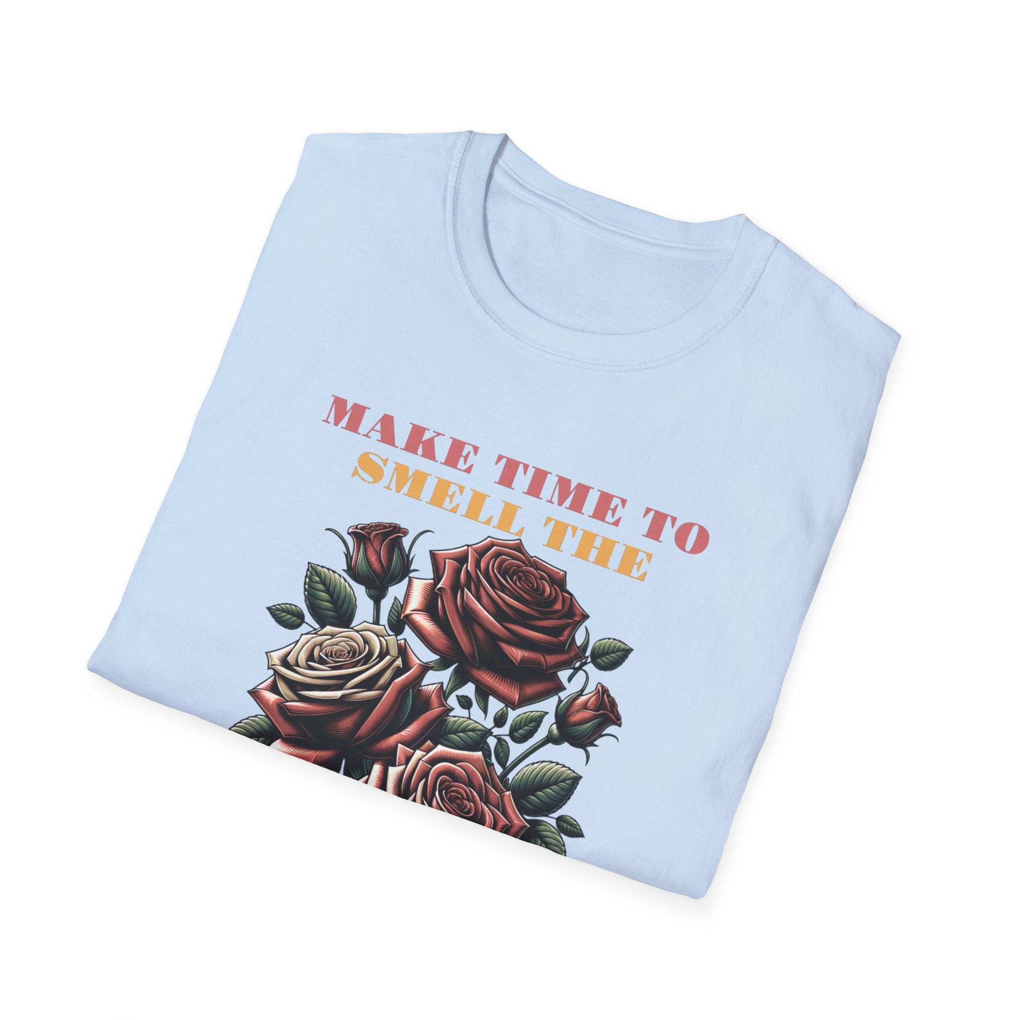 Vintage Floral T-Shirt, Make Time to Smell the Roses Tee, Gift for Plant Lovers, Unisex Gift, Nature Lover Shirt, Eco-Friendly Apparel