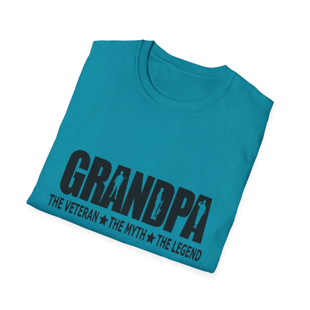Grandpa The Veteran Myth Legend T-Shirt | Gift for Father's Day, Birthday, Casual Wear, Grandparent's Day, Softstyle Tee