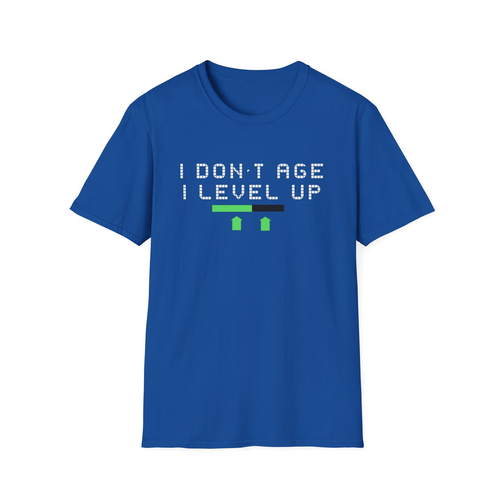 I Don't Age, I Level Up Unisex T-Shirt, Gaming Shirt, Birthday Gift, Casual Tee, Retro Style, Funny Graphic Tee