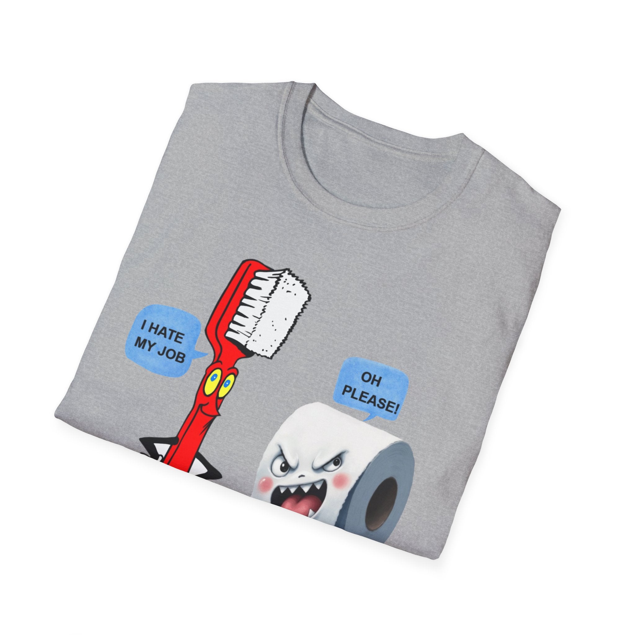 I Hate My Job, Funny Toothbrush T-Shirt, Quirky Humor Tee for Dental Lovers, Ideal Gift for Birthdays, Halloween, Cleaning Enthusiasts